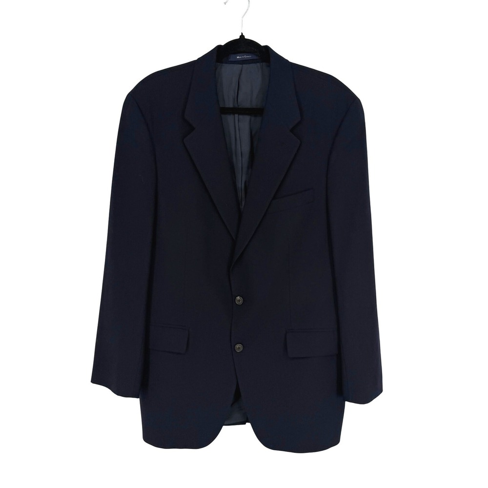 Ralph Lauren Mens Navy Blue 100% Wool 2-Button Blazer Sport Coat Vintage Canada - Picture 2 of 15
